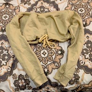 Off shoulder long sleeve sweater crop top.